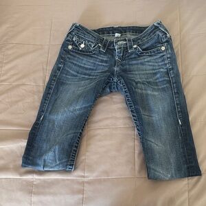 True Religion Dark Blue Cropped Jeans